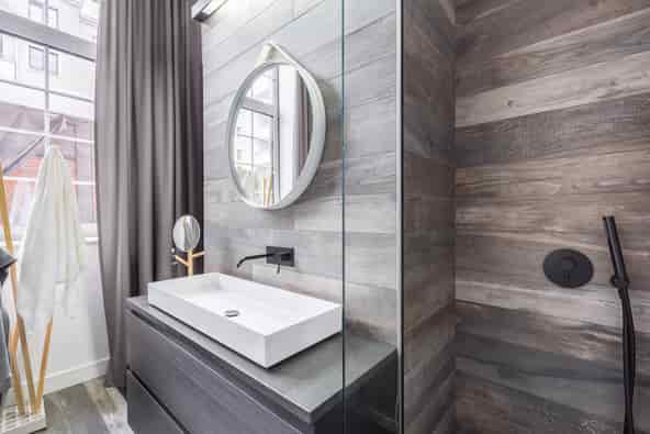 bathroom with shower and basin